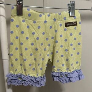 Matilda Jane Green and Purple Polka Dot Shorties with eyelet ruffles size 6